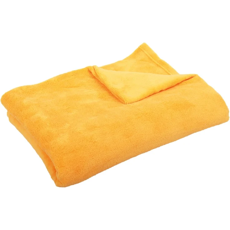 Kuscheldecke supersofte Tagesdecke vielseitig verwendbare Microfaser-Decke, flauschig und anschmiegsam in vielen verschiedenen modischen Farben erhältlich (hellorange - marigold / 220x240 cm) – Bild 3