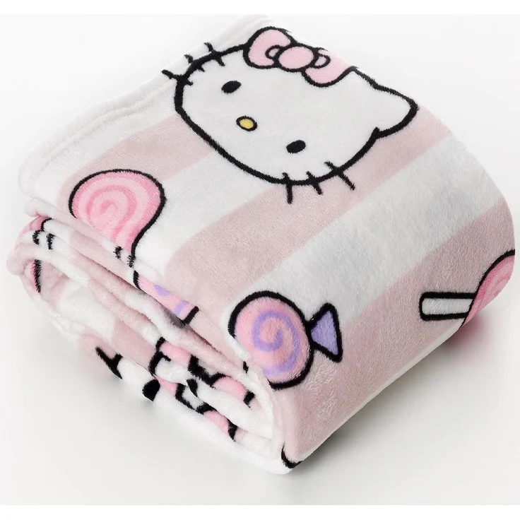 Kanguru Hello Kitty Tagesdecke, Pinke, weiche Decke 130x170 cm, Mikrofaser tagesdecke bettüberwurf oder tagesdecke Sofa. Qualität mit Ökotex-Prüfzertifikat, Sanrio – Bild 2