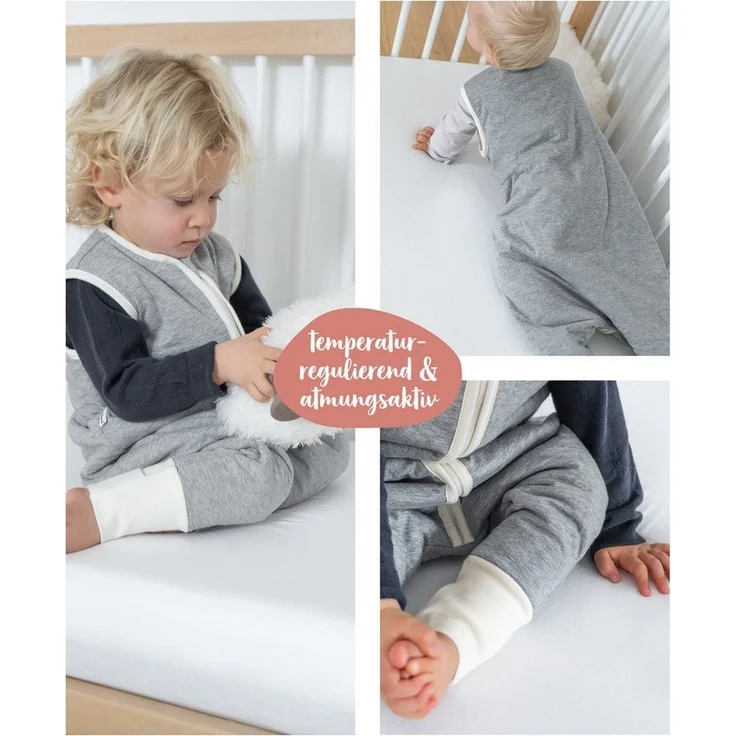 Ehrenkind Babyschlafsack Ganzjahresschlafsack mit Beinen und Wollfüllung, 100% Bio-Baumwolle – Bild 2