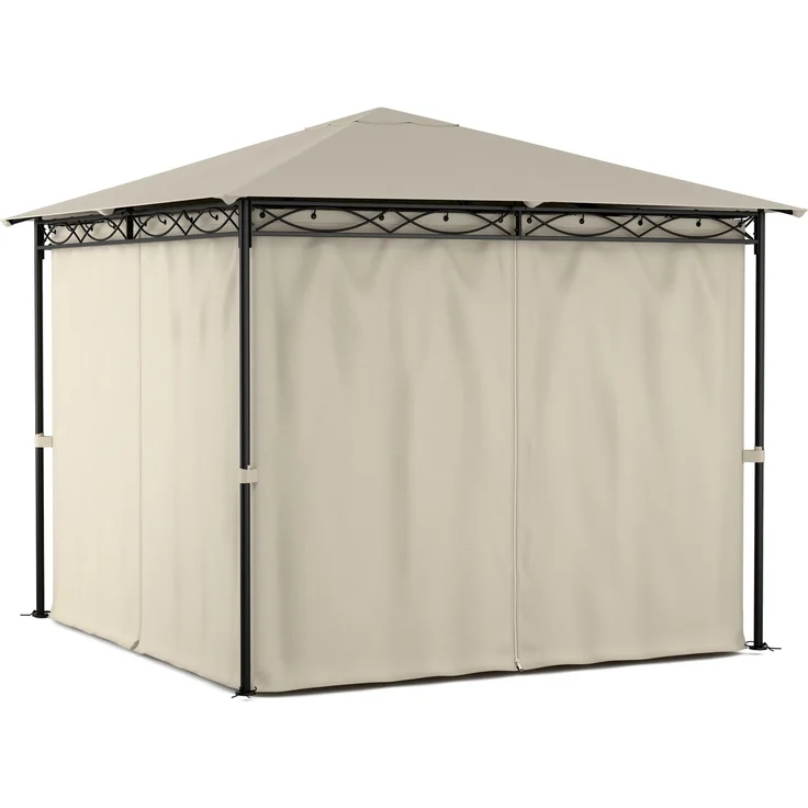 Blumfeldt Mondo - Pergola Partyzelt Gartenzelt Gazebo, Größe: 2,95 x 2,6 x 2,95 m (BxHxT), 4 Seitenteile, EasyMount Concept, Witterungsschutz: UV / Wind / Regen, dunkelgrau – Bild 5