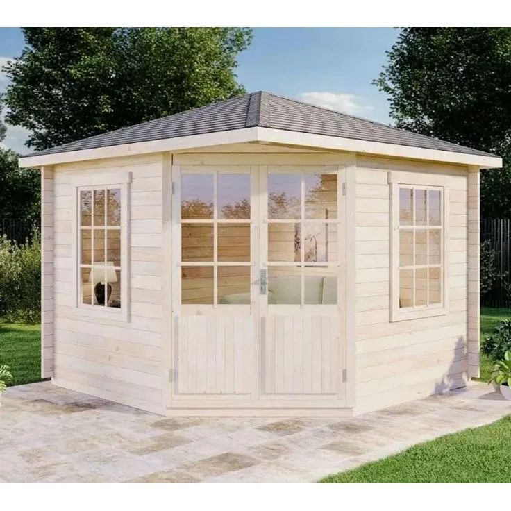 Alpholz Holz Gartenhaus Monica | Natur | 325x325x270 cm – Bild 1