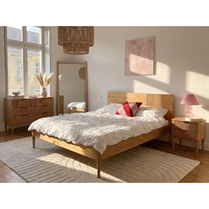 Schlafzimmer Set Kiefernholz FLAVIGNAC 120 x 200 cm Hellbraun – Bild 2