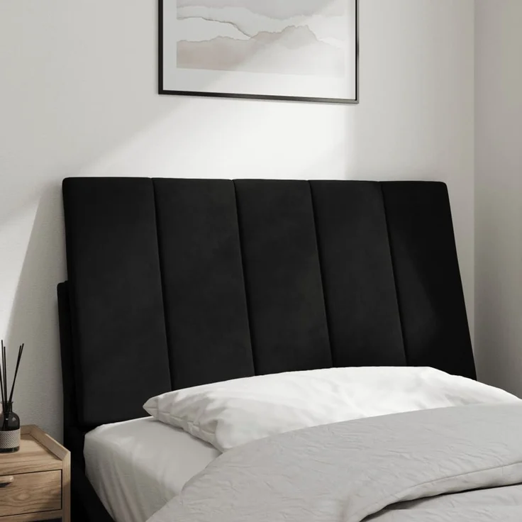 vidaXL Kopfteil-Kissen Schwarz 90 cm Samt 374651 – Bild 3