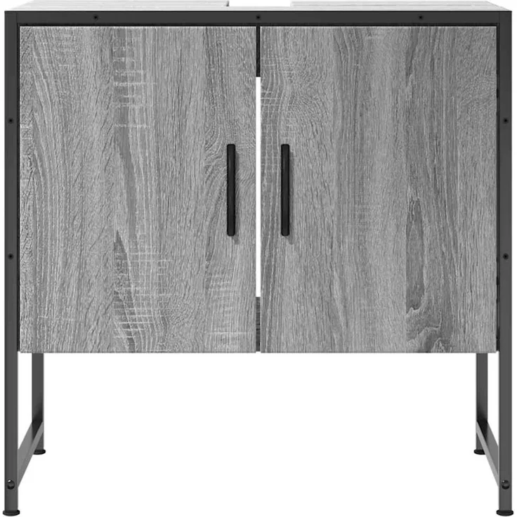 Waschbeckenunterschrank, Badschrank, Unterschrank Grau Sonoma 60x33x60 cm Holzwerkstoff j143p – Bild 5