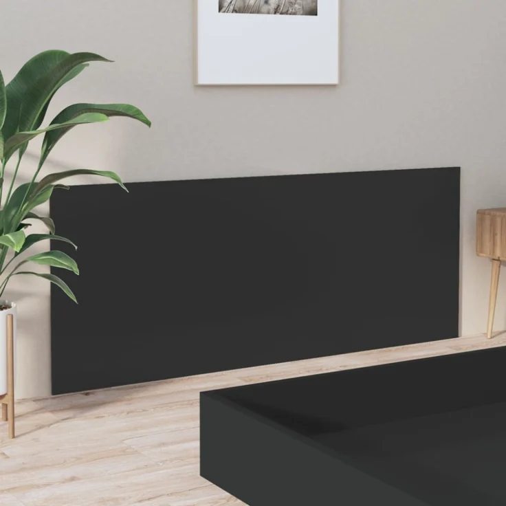 vidaXL Kopfteil Schwarz 200x1,5x80 cm Holzwerkstoff 811044 – Bild 3