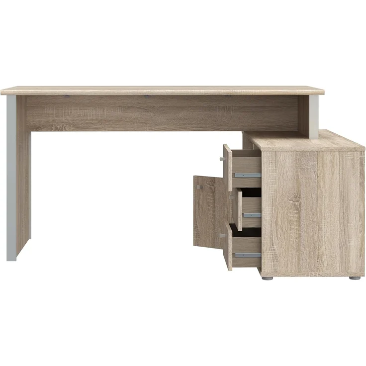 Forte Schreibtisch TEMPRA 2 - Büro in Sonoma Eiche (D30F)-Grey (A11) – Bild 5