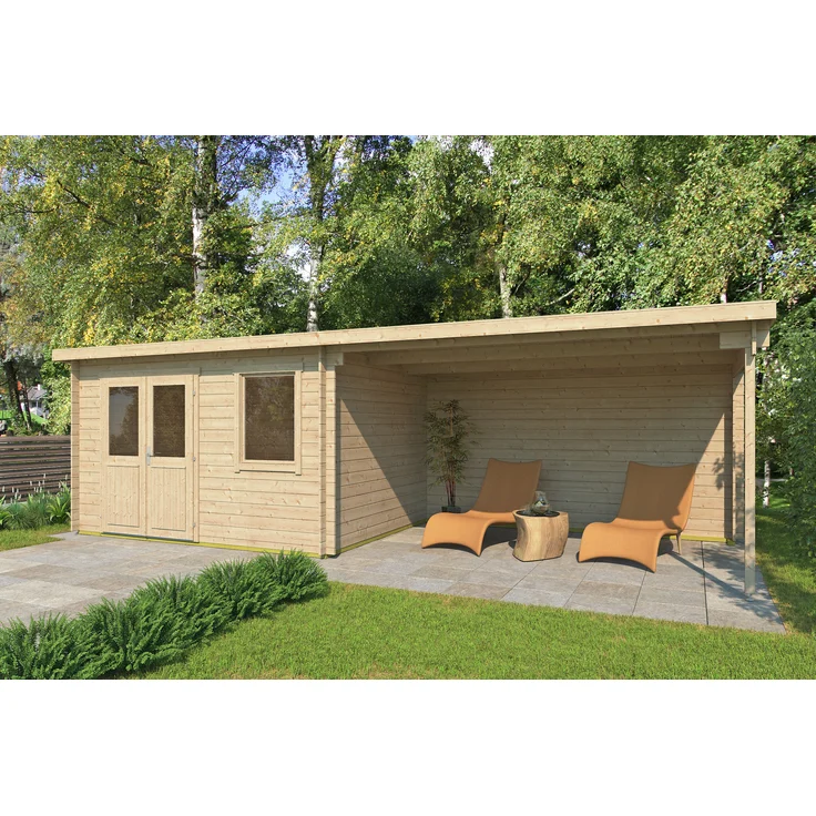 Fjordholz Gartenhaus Modell Gent 28 C Natur – Bild 1