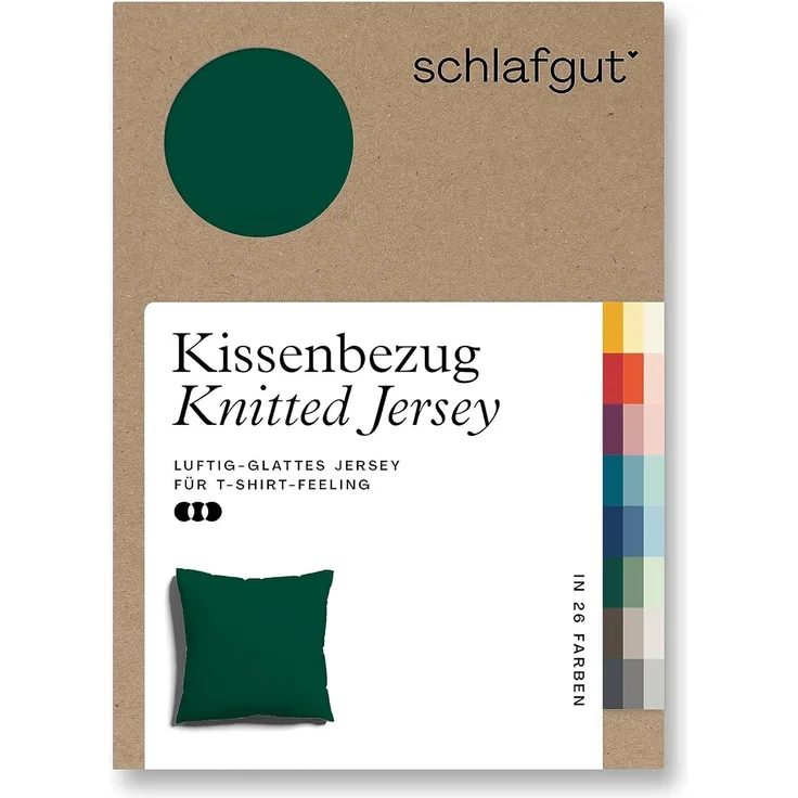 Schlafgut Kissenbezug Premium Kissenbezug Knitted Jersey (1 St), (1 Stück), Ton-in-Ton Reißverschluss, Bio-Baumwolle mit Elasthan, Uni, OEKO Tex