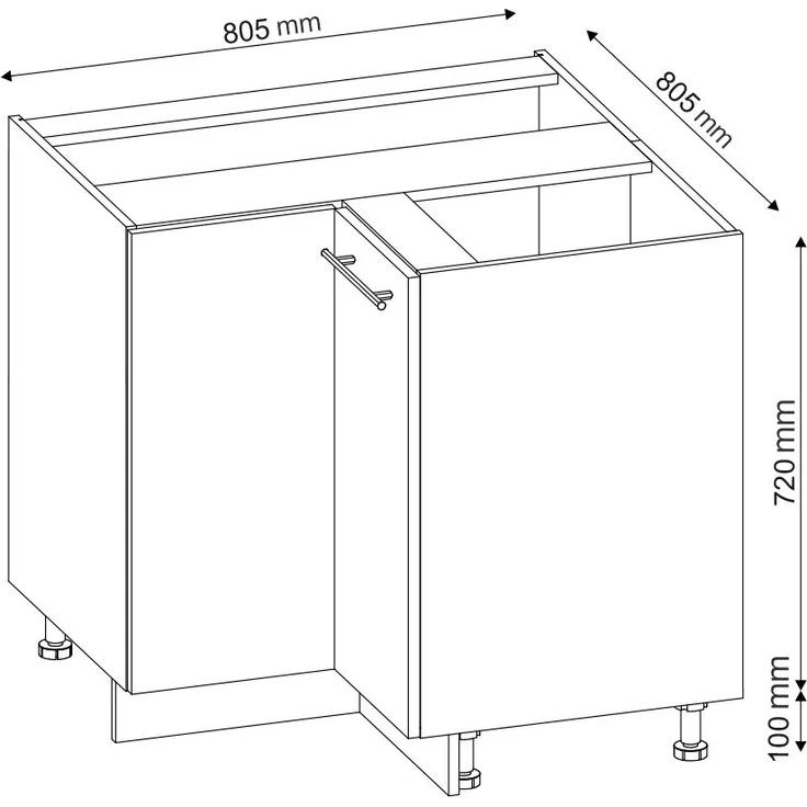 Eckunterschrank Fame-Line Weiß Landhaus 80.5 cm ohne Arbeitsplatte Vicco – Bild 3