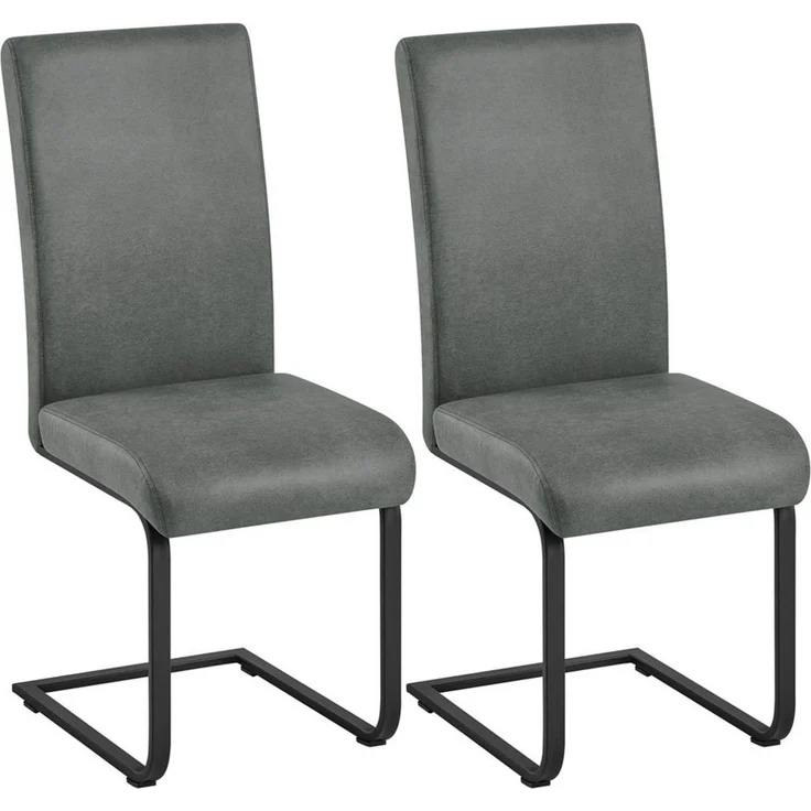 Yaheetech Esszimmerstuhl 2/4/6-er Küchenstuhl (2 St), Schwinger Polsterstuhl mit Ergonomischer Rückenlehne & Metallbeine – Bild 1