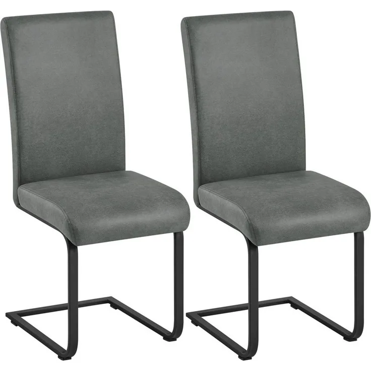 Yaheetech Esszimmerstuhl 2/4/6-er Küchenstuhl (2 St), Schwinger Polsterstuhl mit Ergonomischer Rückenlehne & Metallbeine