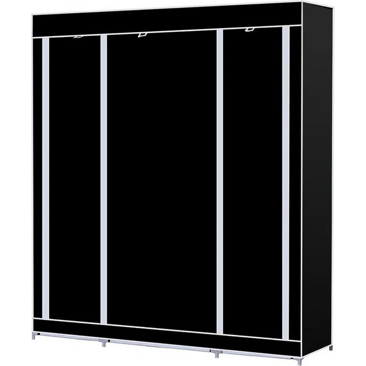 JEOBEST Kleiderschrank Stoffschrank, Kleiderschrank mit Kleiderstange und Ablagen Faltschrank für Schlafzimmer, Ankleidezimmer, 167 x 45 x 170 cm – Bild 4