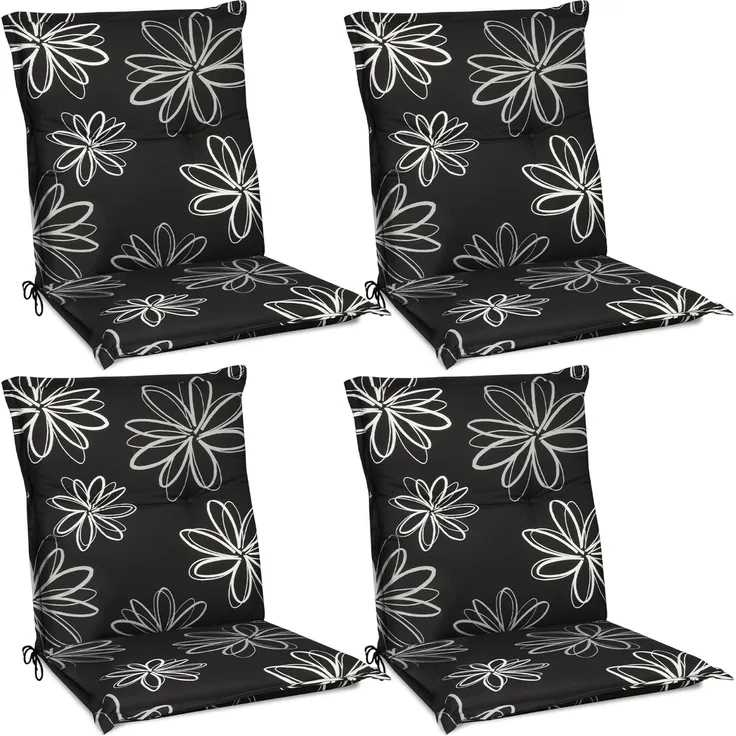 Beautissu 4er Set Niederlehner Auflage Flores 100 x 50 x 6 cm