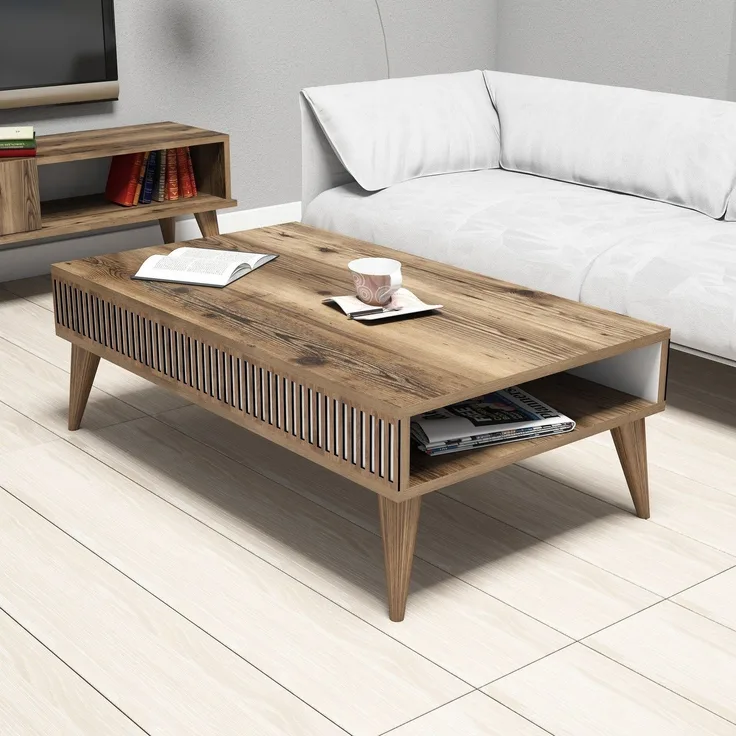 Skye Decor 'Milan - Walnut' Couchtisch, Walnuss, 105 x 34,6 x 60 cm