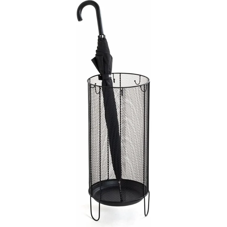 Haku Schirmständer aus Metall in Schwarz, zylindrische Form, Kapazität für ca. 4-5 Schirme, belastbar bis 15 kg, Ø 26 cm, H 48 cm – Bild 4