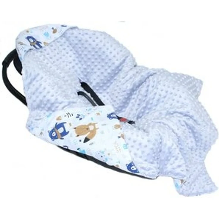 Babydecke Baby Wende Einschlagdecke MINKY mit Kapuze Babyschale Zweiseitig, Primawela – Bild 4