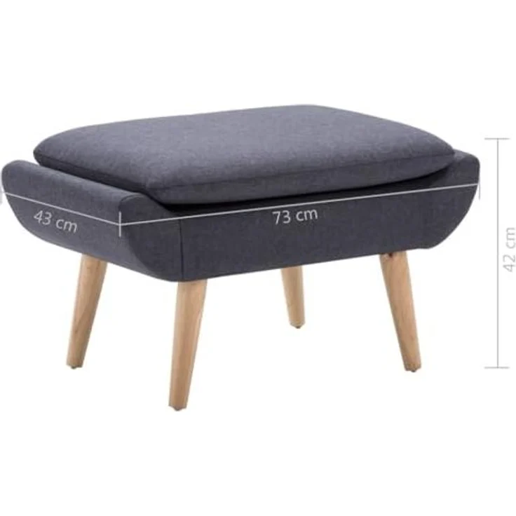 vidaXL Hocker Stoffbezug 73 x 43 x 42 cm Dunkelgrau 246989 – Bild 3