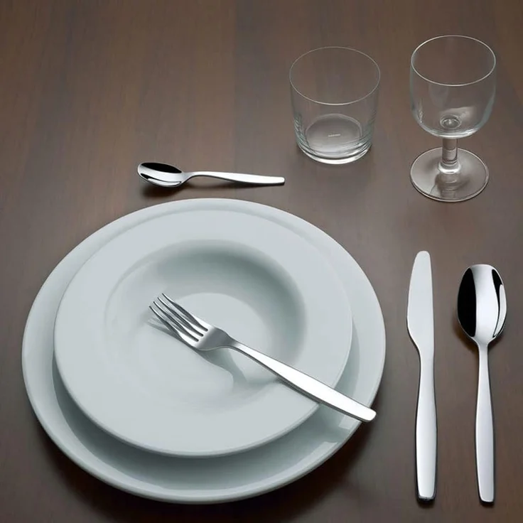 Alessi Itsumo Dessertgabel 6 Stück, poliert, Edelstahl 18-10, silber, spülmaschinenfest, 17. 5 cm – Bild 8