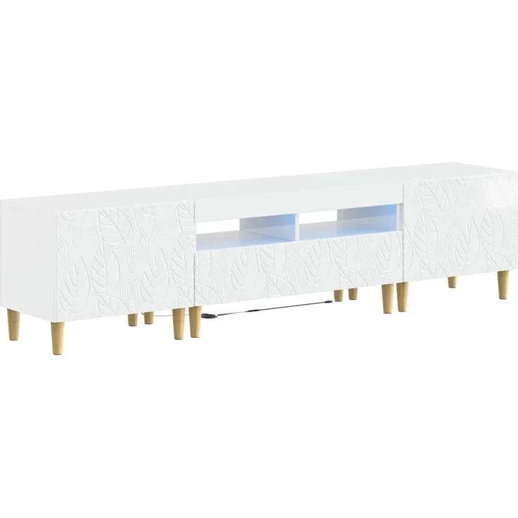 vidaXL 3-teiliges LED TV Regal DELFT Hochglanz Weiß Holzwerkstoff 3416763 – Bild 2