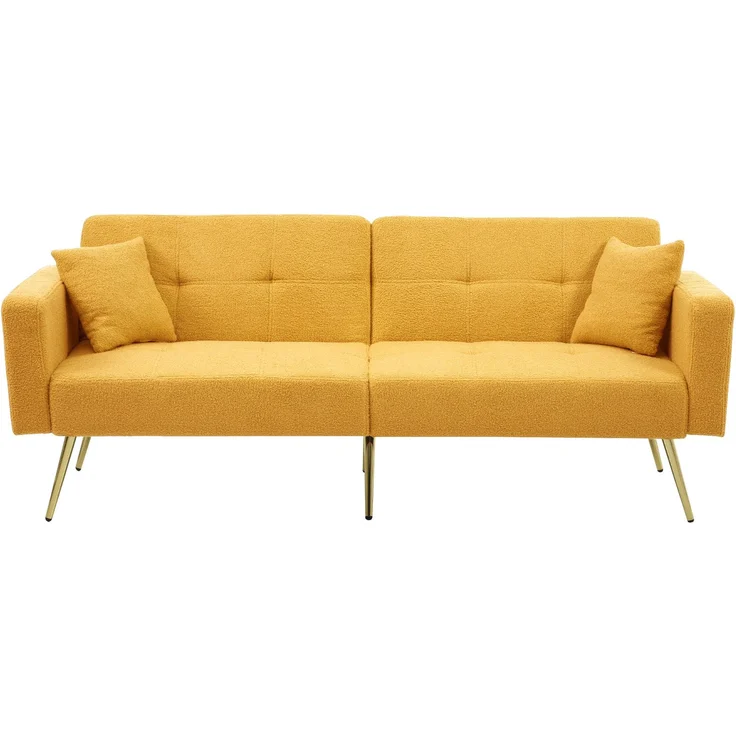 2-Sitzer Schlafsofa B 175 x T 64 x H 72 cm aus Lammwollstoff mit Schlaffunktion – Bild 9