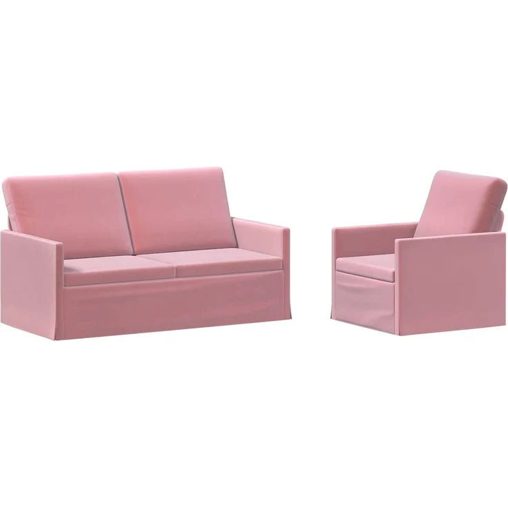 vidaXL Sofa-Set 2 pcs Rosa Samt (V) 3433207 – Bild 1