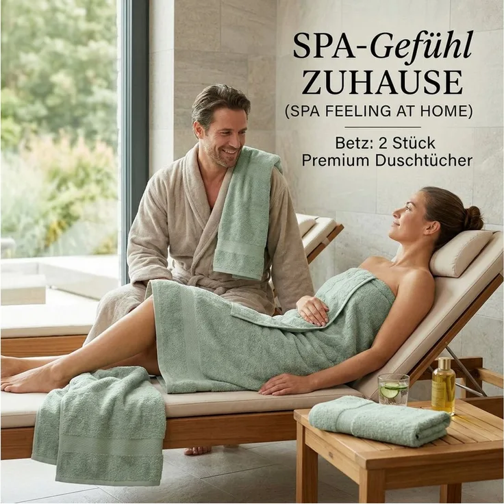 Betz Badetuch 2 Stück Duschtücher Duschtuch Set Größe 70x140 cm, Baumwolle (Set, 2-St)