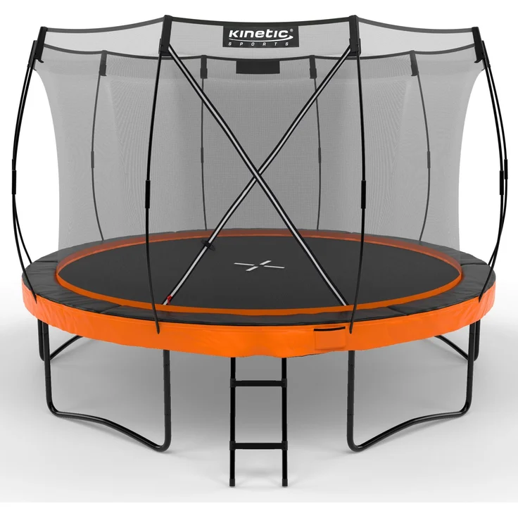 KINETIC SPORTS Trampolin Outdoor 'Ultimate Pro' Ø 244/305/366/427 cm – Kindertrampolin mit Leiter, Fieberglas-Netz, Gartentrampolin im Kürbis-Design, bis zu 160 kg – Bild 1