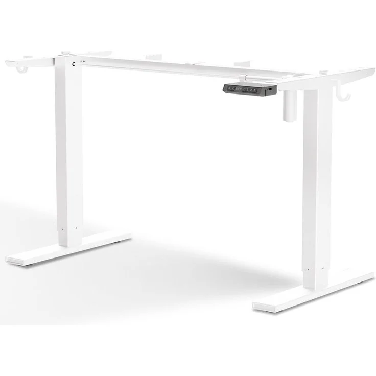 HOMAVO höhenverstellbares Tischgestell, geeignet für Tischplatten mit einer Breite von 50–70 cm, weiß, Höhen-Speicherfunktion – Bild 1