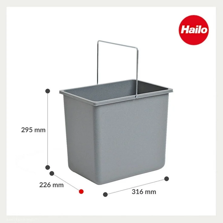 HAILO 1094079 Inneneimer 18 Liter hellgrau für Allegro, Cargo und XXL / Ersatzeimer – Bild 2