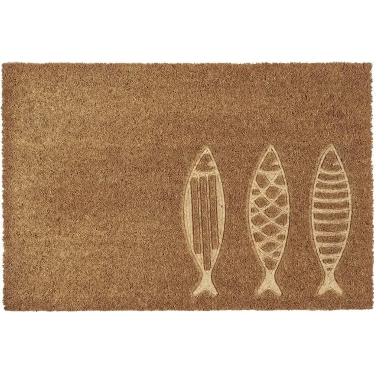 Ib Laursen - Fußmatte Türmatte Fußabtreter Fische Natur Kokos PVC 2806-00 – Bild 2