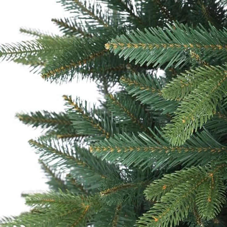 SALCAR 180cm Künstlicher Weihnachtsbaum Premium, Nordmanntanne mit Holzständer, Realistische PE+PVC Tannenbaum, Einfacher Aufbau für Ihre Weihnachtsdekoration – Bild 7