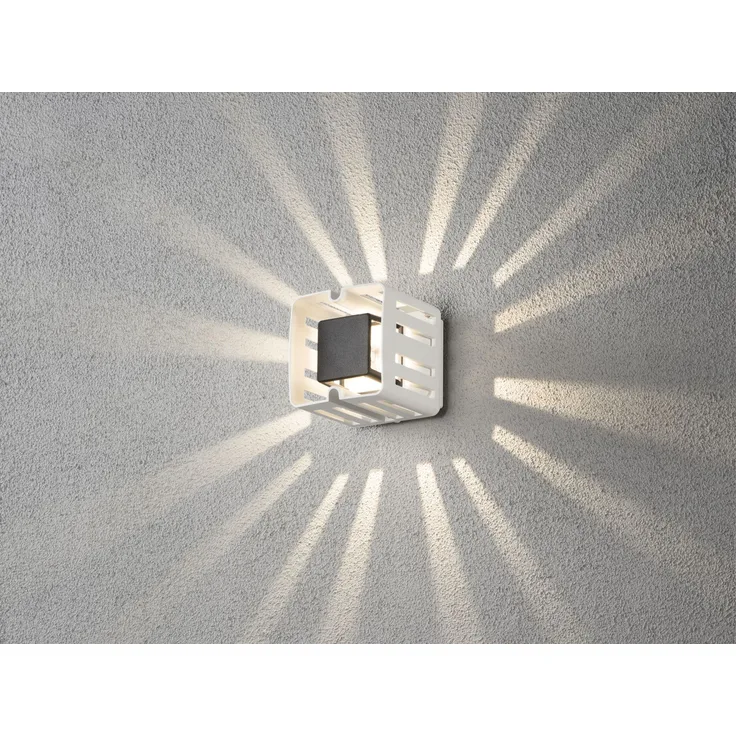KONSTSMIDE Pescara High Power LED Außenwandleuchte weiß/schwarz, klar
