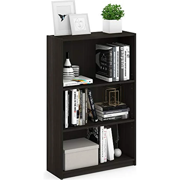 Furinno JAYA Einfaches Bücherregal, holz, Espresso, 24. 13x24. 13x102. 36 cm – Bild 2