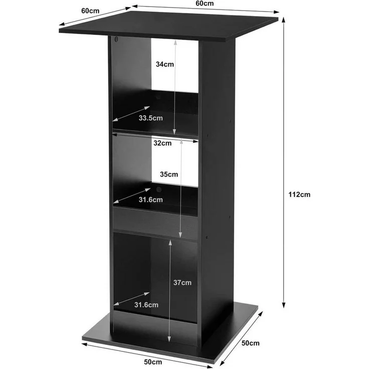 Woltu Bartisch (1-St), mit 3 Regalfächern, aus Holzwerkstoff – Bild 2