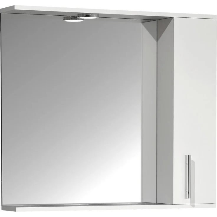 MID.YOU Spiegelschrank, Weiß, Kunststoff, 2 Fächer, erweiterbar, 75x71x14 cm, Badezimmer