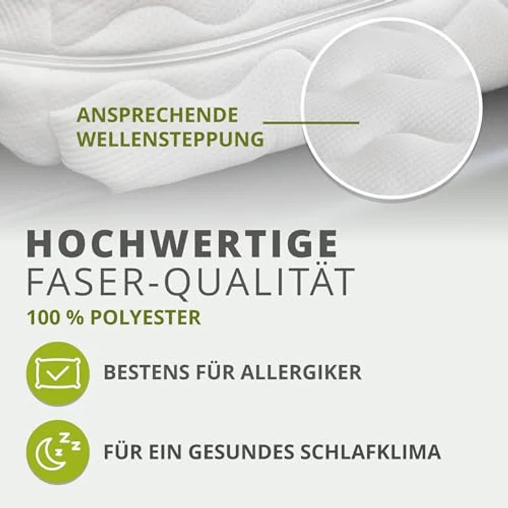 BettwarenShop Ersatz Matratzenbezug Doppeltuch, weiß, 90x200 cm – Bild 6