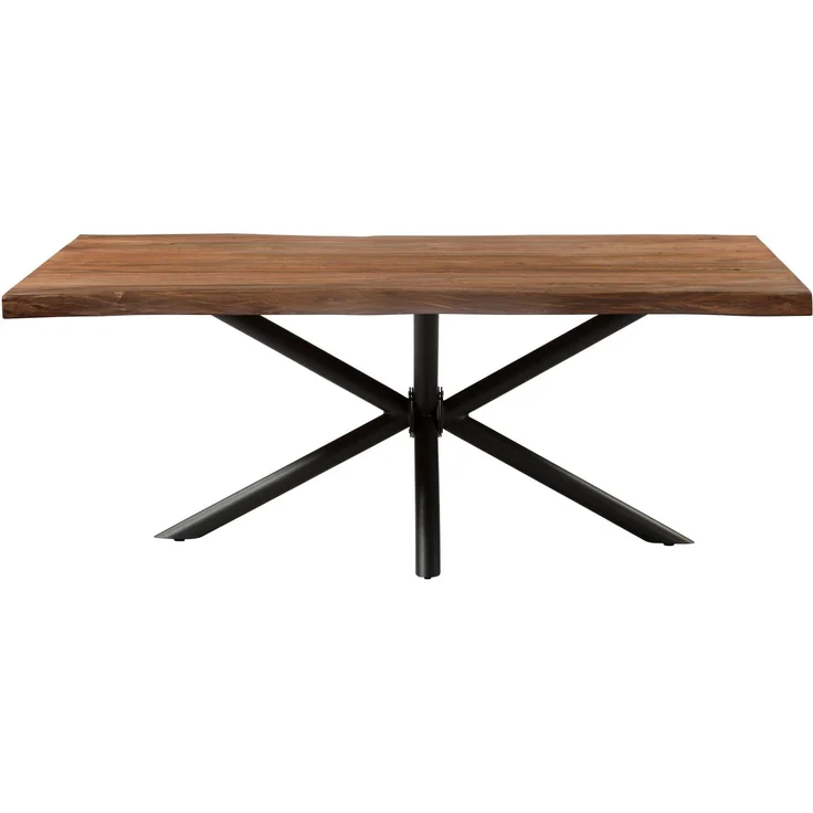Baumtisch Sheesham 260x100x76 grau gebeizt / Kreuzgestell anthrazit matt FREEFORM 5 – Bild 7