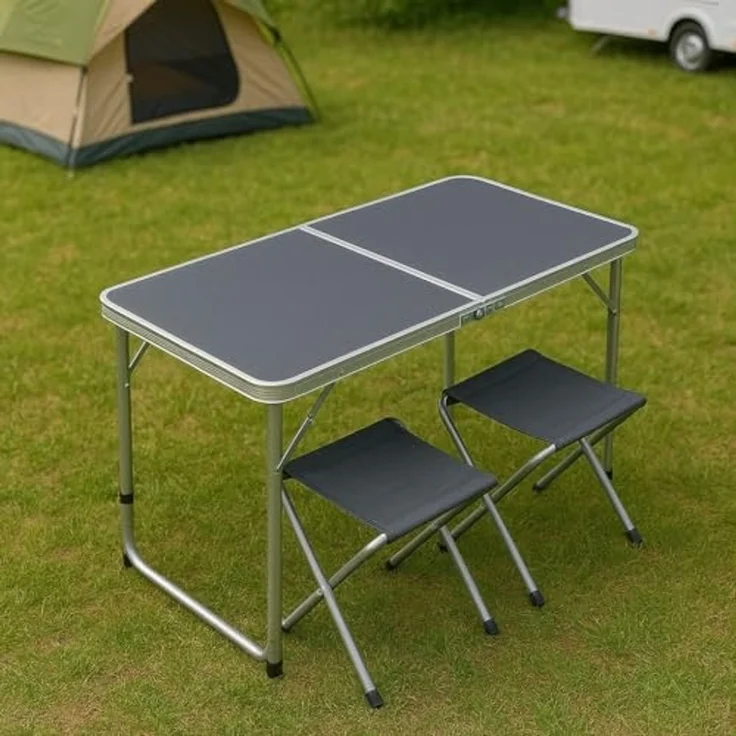 Greemotion Campingtisch mit Stühlen klappbar 4er Set [Faro] Klapptisch Reisetisch (1x Campingtisch, 4x Stühle), ultraleicht & faltbar (120x60x70 cm) – Bild 4