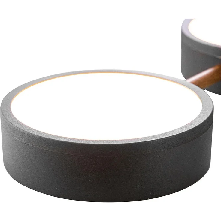 LED Deckenleuchte, schwarz, Holz-Optik, dimmbar, L 74 cm – Bild 5