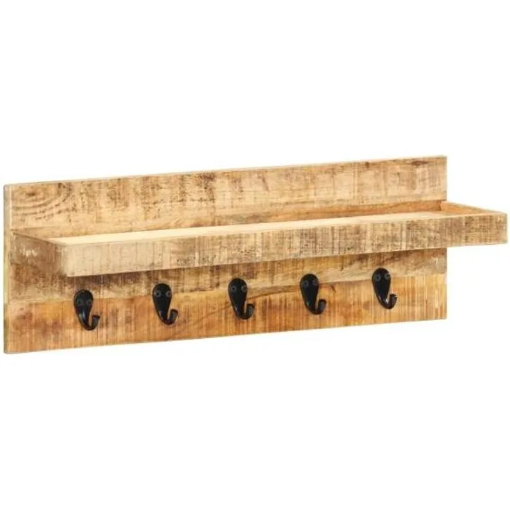 vidaXL Wandgarderobe 60 x 15 x 20 cm Raues Mango-Massivholz 286469