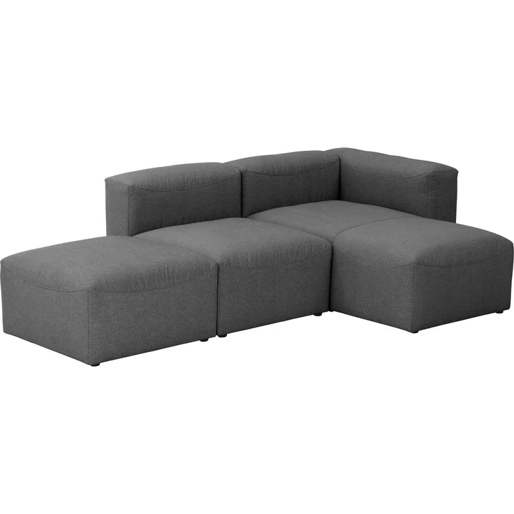 Ecksofa mit Hocker links Kattrina Flachgewebe anthrazit – Bild 3