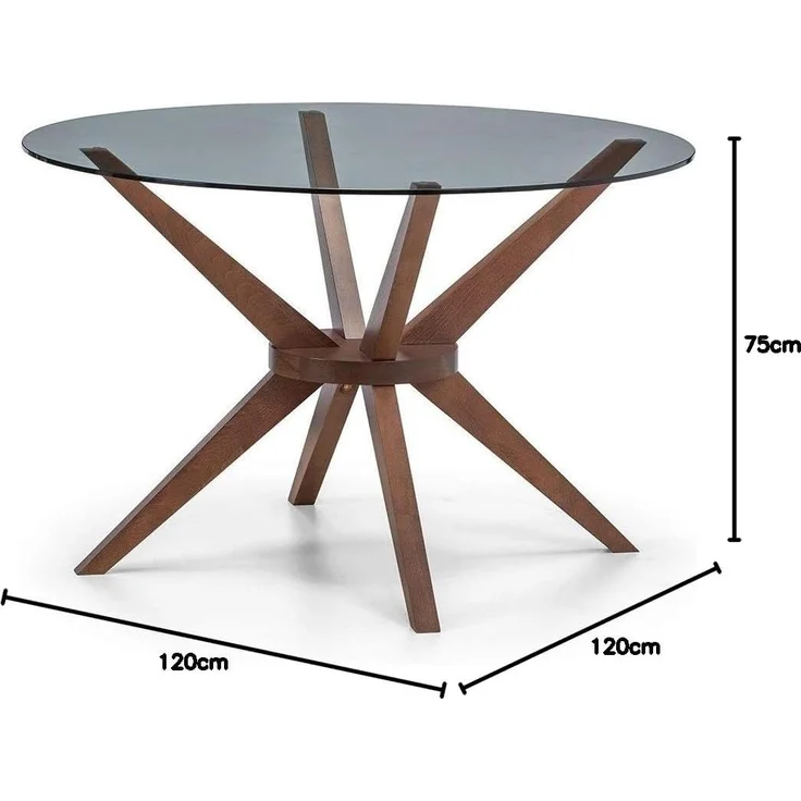 Julian Bowen Chelsea Kleiner Esstisch, Walnuss/Glas, 120cm – Bild 3