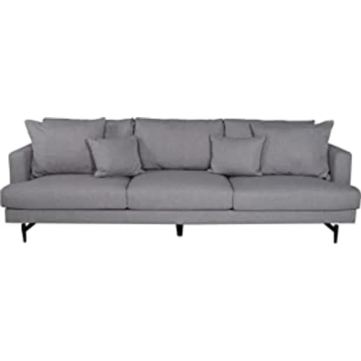 Livetastic 3-Sitzer-Sofa, Schwarz, Holz und Kunststoff mit Schaumstofffüllung, 260x86x88 cm