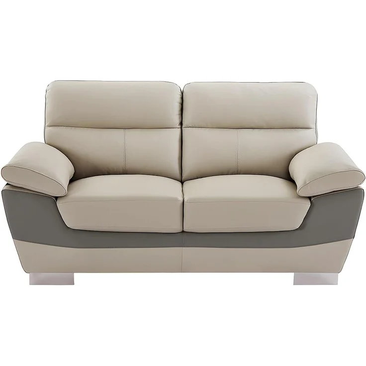 Vente-unique - FRANCESCA Couchgarnitur Leder Schokoladenbraun - B 85 cm x H 86 cm x L 210 cm170 cm – Bild 5