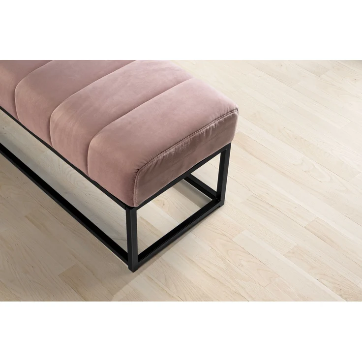 Sitzbank Samt Rosa 108x40x40cm Polsterbank Metallgestell Modern Gesteppt – Bild 4