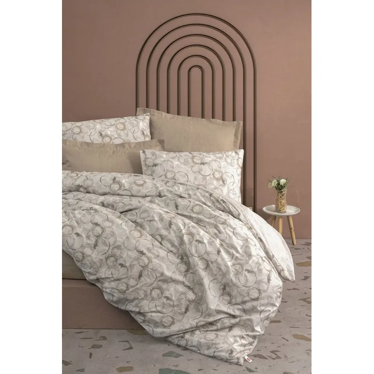L'Essentiel Maison Bettwäsche Set Moil, In 6 Größen erhältlich, 100% COTTON RANFORCE, 2 teilig, Atmungsaktiv & Farbecht Biber Bettwäsche-Set in Beige