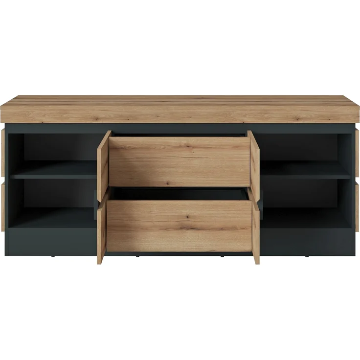 Lowboard >CORTE< in Coast Evoke Eiche Dekor/Kosmos Grau - 160,8x68x45cm (BxHxT) – Bild 2