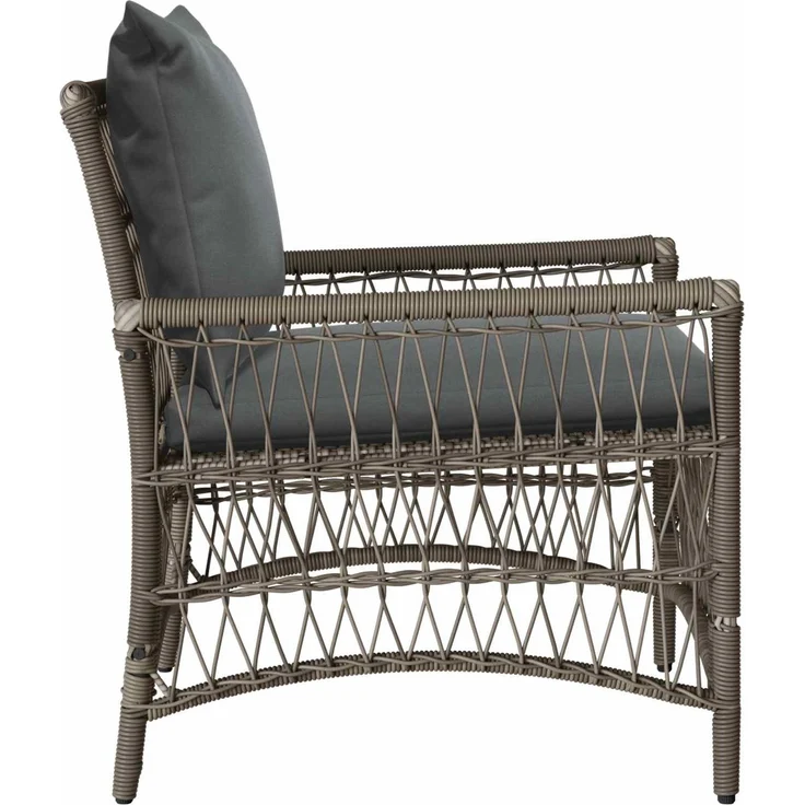 vidaXL Gartenstuhl mit Kissen Grau 73 x 61 x 77 cm Poly-Rattan 42006219 – Bild 3
