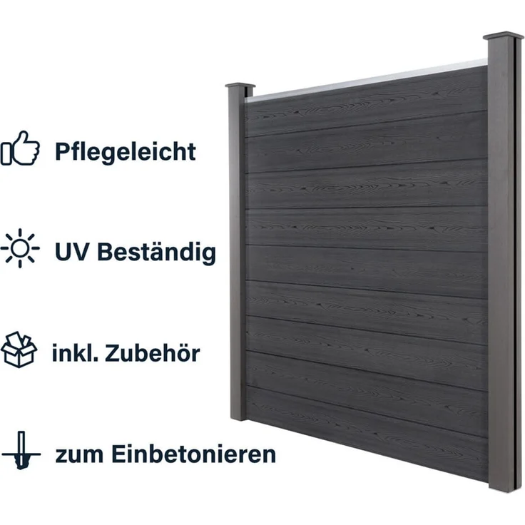 HOME DELUXE WPC Sichtschutzzaun CALLADO - 4 x Element + 6 x Pfosten – Bild 9