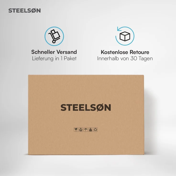 STEELSØN 'Thalora' Gartenlounge2 Set, 4-tlg. Sitzgruppe mit Sofa, 2 Stühlen und Tisch, inkl. Kissen, grau-meliert/anthrazit, aus Polyrattan – Bild 7